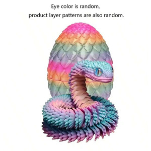 Juguete Antiestrés Cobra Mini <span class=keywords><strong>3D</strong></span> Impreso Colorido y Adorable, Huevo de Serpiente con Serpiente <span class=keywords><strong>3D</strong></span> Integrada, Color Caramelo - Product Image 3