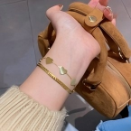 <span class=keywords><strong>Bracelet</strong></span> à breloques en forme de cœur, best-seller sur le marché européen, chaîne ajustable couleur or, bijoux hypoallergéniques pour femmes, cadeau - Product Image 4