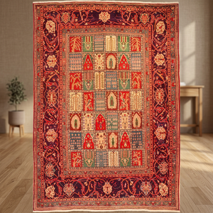 Alfombra de Lana Tejida a Mano Bakhtiar con Patrón de Inspiración Antigua y Encanto del Viejo Mundo, Hecha por Artistas Expertos - Product Image 3