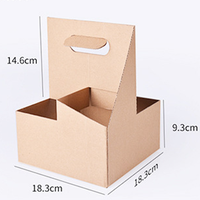 Porte-gobelets jetables en carton ondulé Kraft pour boissons chaudes et froides, 2/4/6 gobelets, avec poignée, pour café