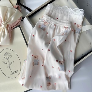 Conjunto <span class=keywords><strong>de</strong></span> pijamas <span class=keywords><strong>de</strong></span> satén para <span class=keywords><strong>mujer</strong></span>, Pijamas largos <span class=keywords><strong>de</strong></span> bambú con estampado <span class=keywords><strong>de</strong></span> oso sólido Modal, <span class=keywords><strong>bata</strong></span> personalizada <span class=keywords><strong>de</strong></span> encaje al por mayor - Product Image 4