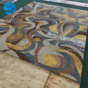 Carreau de mosaïque en marbre jet d'eau moderne 10mm <span class=keywords><strong>Parquet</strong></span> pour murs intérieurs pour appartements <span class=keywords><strong>Prix</strong></span> au mètre carré Graphique disponible - Product Image 1