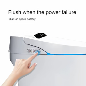 WC intelligent de haute qualité à prix abordable avec bidet intégré, réservoir encastré allongé, siphon en S, fixation au sol, ouverture automatique par capteur et télécommande - Product Image 4