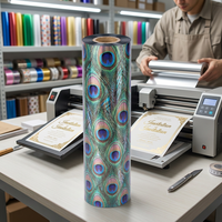 Feuille holographique arc-en-ciel réactive au toner pour usage textile, en PET, lavable, pour emballage et artisanat, épaisseur réglable de 12 à 25 microns