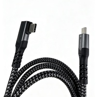 Cable USB C a USB C Trenzado de Fabricante de Cables, Transferencia de Datos de 10 Gbps, Carga Rápida PD de 100 W, 90 °   Cable USB C Trenzado Resistente