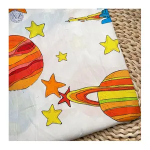 Raketenkarikaturdruck bedruckte benutzerdefinierte Baumwolle Poplin Poplin Stoff für Kinder