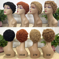 Perruque Courte Afro Frisée Faite à la Machine en Cheveux Brésiliens 100% Naturels, Couleur Naturelle, Cheveux Humains Vierges pour Femmes Noires – Vente en Gros