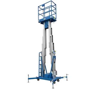 Plataforma Elevadora Eléctrica de Aluminio de 6m 8m 10m 14m, Elevador Aéreo de Doble Mástil, Capacidad de 300kg - Product Image 1