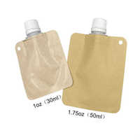Pochette debout en papier kraft réutilisable écologique Simaier pour emballage en plastique PET à fermeture éclair pour shampooing masque facial