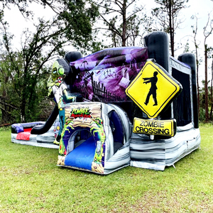 Holiday party jumpers bouncy castle combo <b>inflatable</b> zombie bounce <b>house</b> with slide aufblasbare halloween-hupfburg - Product Image 1