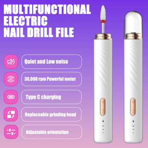 Nouvelle conception, perceuse à ongles électrique de type C, kit de pédicure, ensemble de fraises, lime à ongles, équipement de polissage 15000 tr/min - Product Image 5