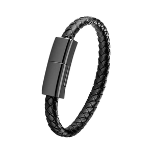 Thời trang 22cm Da dây đeo cổ tay với braid che chắn di động điện thoại thông minh 3A/2A <span class=keywords><strong>USB</strong></span> sạc cáp Micro-<span class=keywords><strong>USB</strong></span> loại dữ liệu Vòng đeo tay - Product Image 6