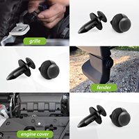100 pièces de clips de fixation de pare-chocs de voiture en nylon de type poussoir, avec trou de 8 mm, pour garde-boue UTV/ATV