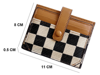 Dompet Dokumen Mini Portabel Warna Baru Kustom 2025 dengan Hiasan Rantai, Tempat Kartu Pendek dari Poliester, Tempat Kartu Kredit dan ID dari Nilon