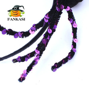 Diadema de araña de Halloween con lentejuelas, accesorio de disfraz con ribete de tela suave para decoración de fiestas - Product Image 2