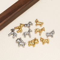 Pendentif Cheval en Acier Inoxydable Plaqué Or Moulé Sous Pression, Fait Main, pour Collier, Boucles d'Oreilles, Bijoux et Breloques DIY
