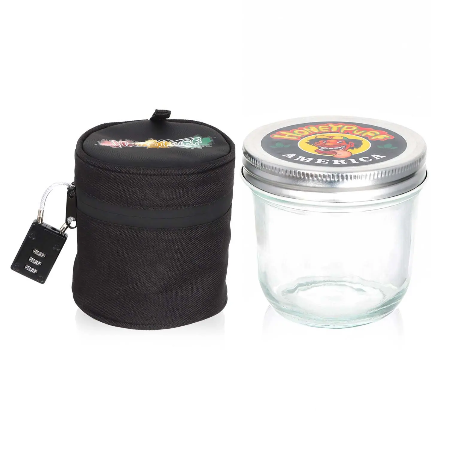 Honeypuff Deodorant Bag With Peep Lock High Borosilicate Glass Storage Jar Small Smoking Storage Jar Multi Function Jar 3 Sizes