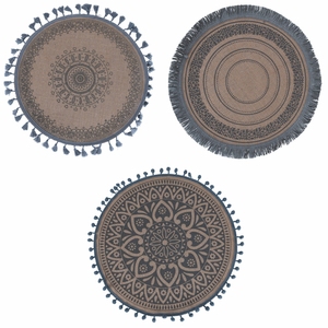 Tovaglietta in Iuta Grigia, Set da 3 Pezzi - Product Image 1