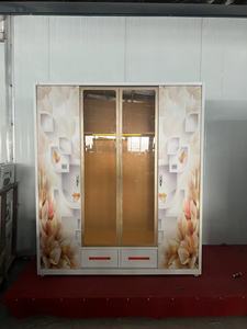 Armoire en acier pour chambre à coucher, 4 portes, avec impression, armoire en métal pour vêtements, armoire pour auberge - Product Image 2