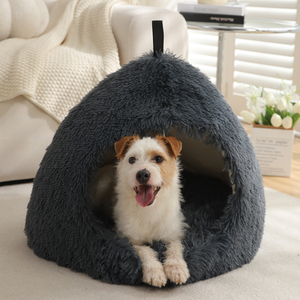 Fabricante al por mayor logotipo personalizado mascota proveedor peluche perro gato cueva cama - Product Image 3