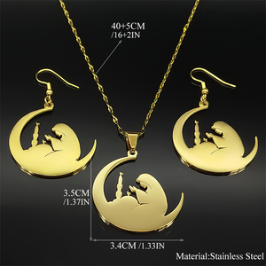 Orecchini <span class=keywords><strong>Luna</strong></span> Yoga da Donna, Gioielli in Acciaio Inossidabile, Collana con Ciondolo <span class=keywords><strong>Luna</strong></span> per Meditazione, Vendita all'Ingrosso - Product Image 5