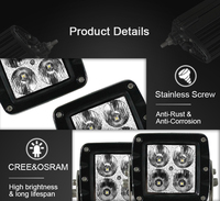 Éclairage LED étanche IP68 monté en acier inoxydable, accessoires de voiture 4x4, éclairage de conduite LED, éclairage de travail LED hors route, 2 pouces
