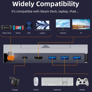 Station d'accueil Steam Deck 6 en 1 console de jeu portable Support USB3.0 Type-C Gigabit Ethernet 1000Mbps PD 100W Hub - Product Image 6