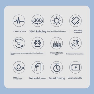 Appareil de massage de <span class=keywords><strong>la</strong></span> tête à griffes, masseur EMS à micro-courant, lumière rouge et bleue, pétrissage, vibration, intelligent, pour cuir chevelu, USB - Product Image 4