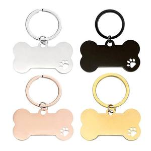 Hot-selling Luxury Eco-Friendly Stainless Steel Bone Necklace &amp; Dog Paw Shape Keychain and Bracelet - Product Image 3