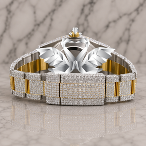 Reloj de Lujo con Logotipo Personalizado al por Mayor, con Moissanita, Esfera con Números Romanos, Caja de Acero Inoxidable y Correa de Caucho, Mecánico - Product Image 2