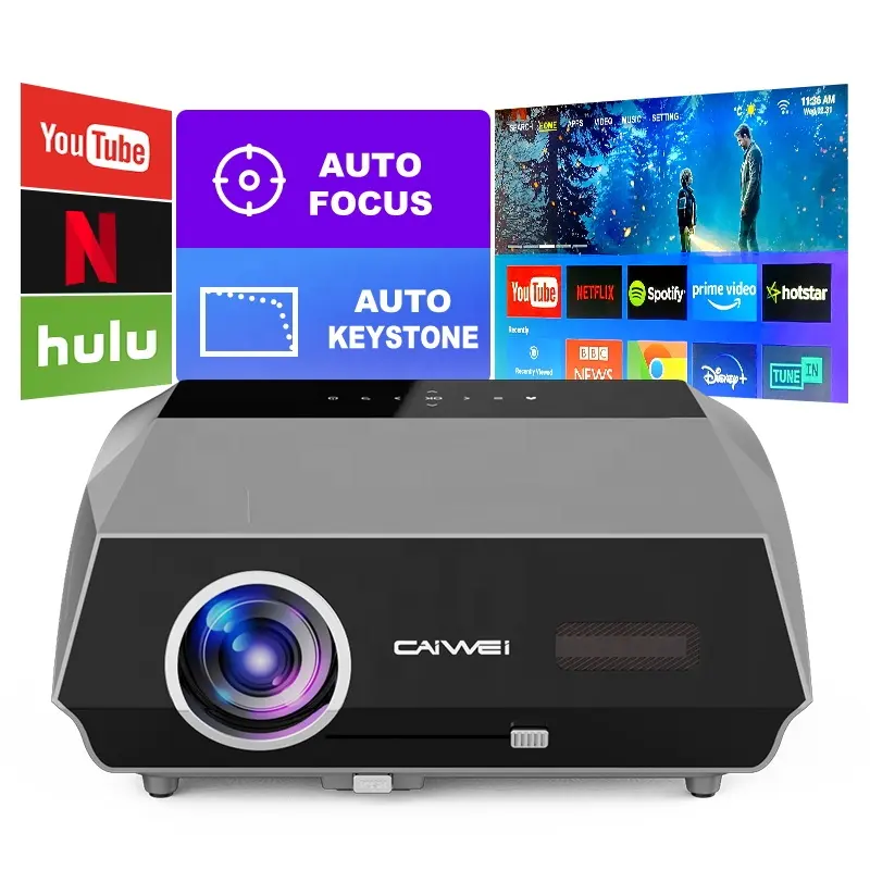 Caiwei nuovo proiettore intelligente A10Q 4K Android 9 5G WIFI LED Video Full HD 1080P proiettore Home Theater proiettori 4K