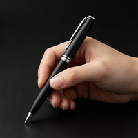 Stylo bille rotatif en métal noir mat 0,7 mm, écologique, avec logo personnalisé, ODM, cadeau d'entreprise pour le bureau