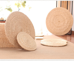 Futon en rotin tissé à la main, tapis de yoga, siège <span class=keywords><strong>rond</strong></span> en paille épaisse, <span class=keywords><strong>coussin</strong></span> de siège en paille tissée - Product Image 6