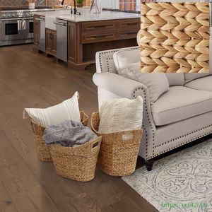 Handwoven Farmhouse Water Hyacinth <b>Foldable</b> Storage <b>Basket</b> Eco-Friendly Bohemian Style Clothing Storage Multifunction - Product Image 6