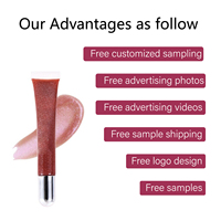 Gloss à lèvres scintillant personnalisé, rouge à lèvres liquide hydratant et repulpant, teinte à lèvres hydratante haute brillance pour des lèvres plus pulpeuses