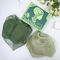 Esponja de baño exfoliante africana auténtica OEM con nudos y cuerdas, cepillo para espalda, tamaño personalizado, paño de lavado