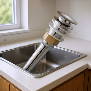 Robinet d'évier de cuisine en laiton chromé poli, à montage sous plan ou sur plan, design moderne, facile à nettoyer - Product Image 2