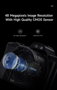 Cámara Digital sin Espejo de Entrada Básica 4K 5K HD 48 Millones de Píxeles Negra 16x Resistente al Agua DC201S 5K 48MP Resolución de Video 5K Pantalla IPS HD de 3.5" - Product Image 2