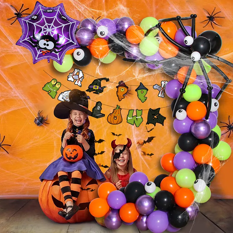 2023 Happy Halloween Balloon Set Banner Tablecloth Halloween Party Supplies Halloween Decorations For Home