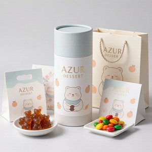 Caja de Regalo Redonda de Cartón de Lujo para Dulces, Confitería y Bocadillos, con Diseño Personalizado - Product Image 1