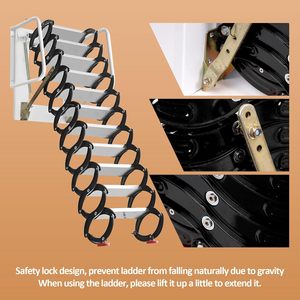 Nouveau design renforcé moderne, échelle <span class=keywords><strong>de</strong></span> grenier rétractable pour escaliers électriques, échelle <span class=keywords><strong>de</strong></span> <span class=keywords><strong>plafond</strong></span> pliante en aluminium EN131 - Product Image 3