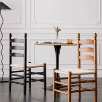 Chaise de salle à manger en bois massif de qualité supérieure, construction robuste, assise en ficelle kraft, durable, écologique, style farmhouse, pour la maison, le bar, l'appartement