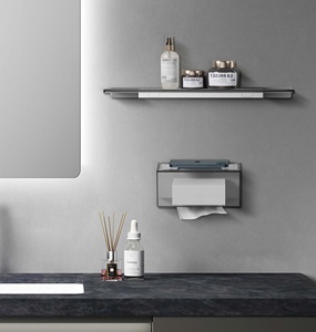 Simple Modular Modern Eco-Friendly Plastic Adjustable Durable Waterproof Wall-Mounted Bathroom Shelving Adhesive Screw Hotel