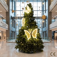 Escultura Cinética Animada con Luces LED en Forma de Mariposa, Iluminación Decorativa para Paisajes, Ideal para Festivales y Decoración de Árboles de Navidad