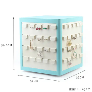 Ánh nắng mặt trời bán buôn màu xanh bông tai vòng đồ trang sức gói màu Hồng tùy chỉnh xoay sống streaming Bông tai hiển thị đứng - Product Image 3