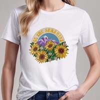 Patch personnalisé 'Be the Sunshine' avec broderie Tournesol Montagne, motif floral thermocollant pour les amateurs de nature, pour vestes et sacs