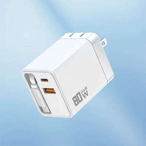 3-In-1 80w Gan Fast Wall <b>Charger</b> With Built-In <b>Type</b>-<b>C</b> <b>Cable</b> Multi-Port High Speed Fast <b>Charger</b> Forfor Iphone <b>Cable</b> Phone <b>Charger</b> - Product Image 1
