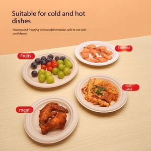 Assiette Écologique Compostable en Bagasse de Canne à Sucre Jetable pour Événements Festifs et Anniversaires (Vente en Gros) - Product Image 4