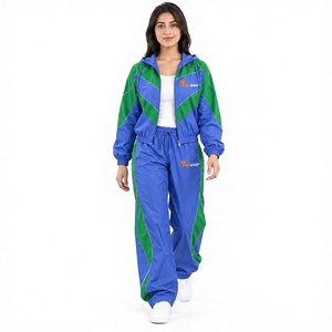 Conjunto Deportivo Tiiierwear para Mujer, Chaqueta y Pantalones con Capucha, Sólido, Cortavientos, Ecológico, Transpirable, de Secado Rápido, Corte Holgado, Dos Piezas - Product Image 1
