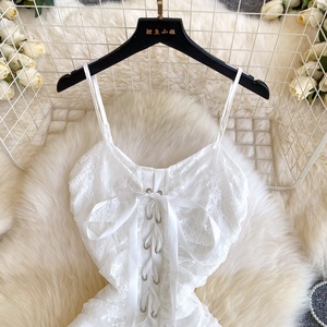 Abito Midi Estivo 2026 con Scollo a V e Pizzo Senza Maniche per Donna - Product Image 3